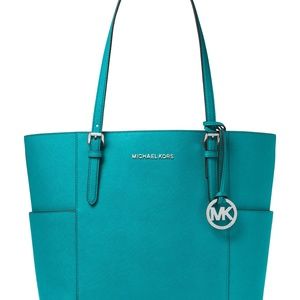 Authentic MICHAEL Michael Kors Teal Jet Set Tote